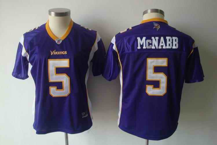 Vikings 5 McNabb purple team women Jerseys