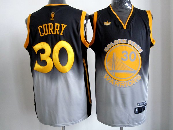Warriors 30 Curry Black&Grey Jerseys