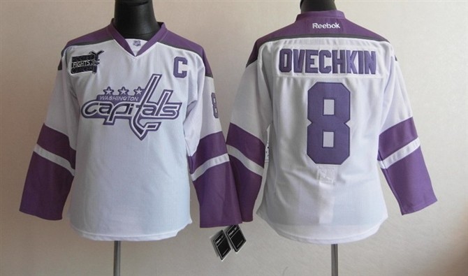 Capitals 8 Ovechikin White Women Jersey - Click Image to Close