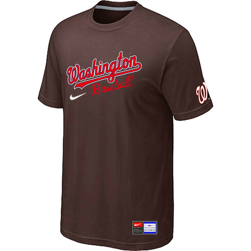 Washington Nationals Brown Nike Short Sleeve Practice T-Shirt