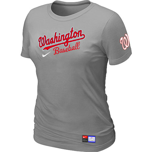 Washington Nationals L.Grey Nike Women's Short Sleeve Practice T-Shirt