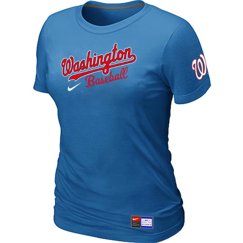 Washington Nationals L.blue Nike Women's Short Sleeve Practice T-Shirt