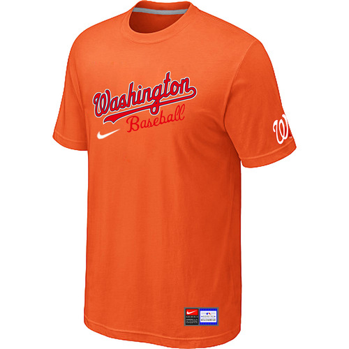Washington Nationals Orange Nike Short Sleeve Practice T-Shirt