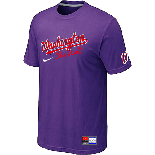 Washington Nationals Purple Nike Short Sleeve Practice T-Shirt