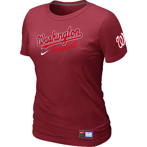 Washington Nationals Red Nike Women's Short Sleeve Practice T-Shirt