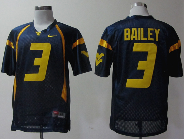 West Virginia Mountaineers 3 Stedman Bailey Blue Jerseys - Click Image to Close