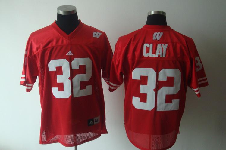 Wisconsin Badgers 32 Clay red Jerseys