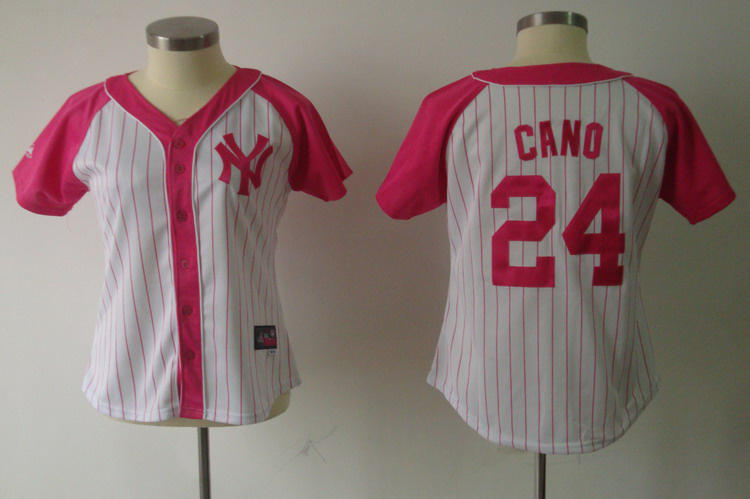 Yankees 24 Cano Pink Women Jersey