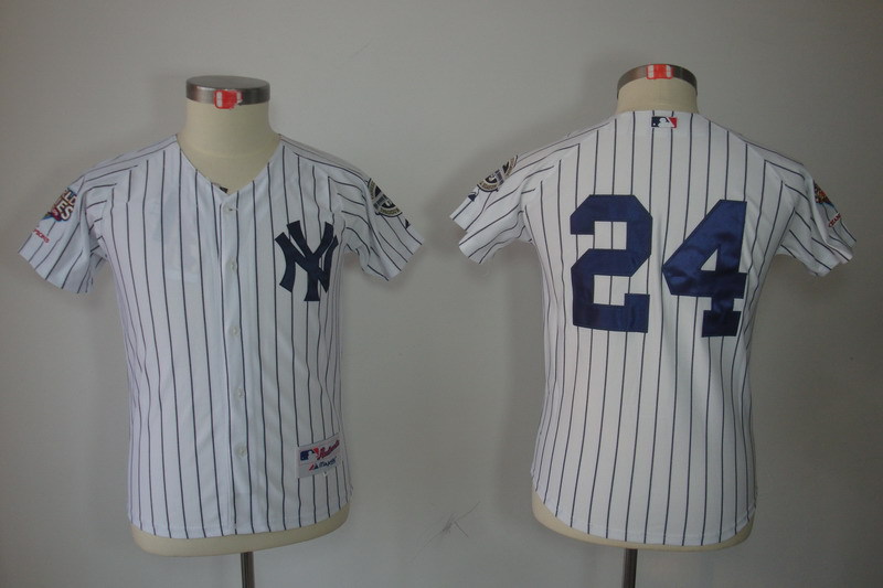 Yankees 24 Cano White Kids 2009 World Series Jersey