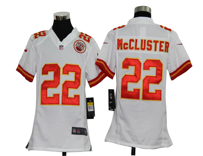 Youth NIKE Chiefs 22 McCLUSTER white Jerseys