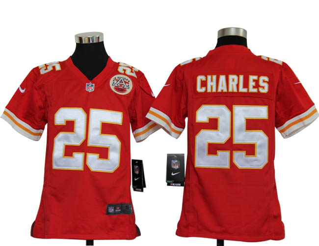 Youth NIKE Chiefs 25 Charles Red Jerseys