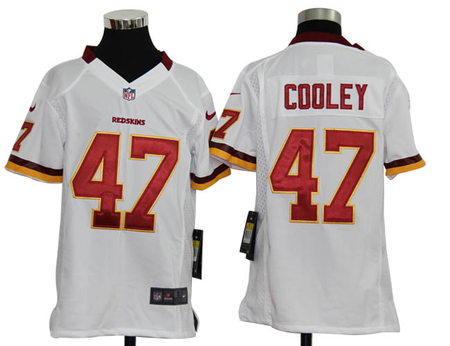 Youth NIKE Redskins 47 COOLEY white Game Jerseys