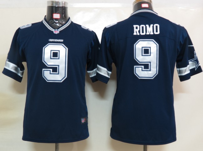 Youth Nike cowboys 9 Romo Blue Jersey - Click Image to Close