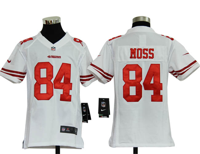 Youth Nike 49ERS MOSS 84 White Jerseys - Click Image to Close