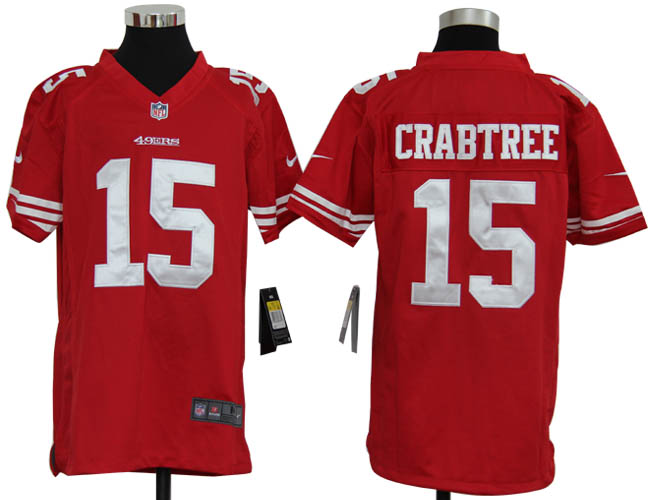 Youth Nike 49ers 15 Crabtree red Jersey