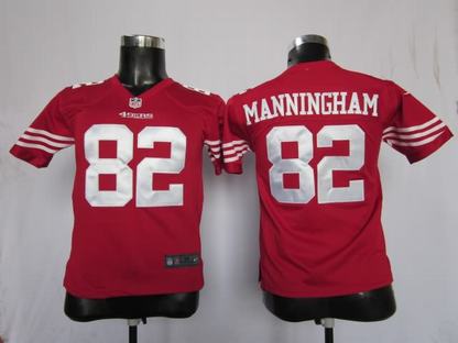 Youth Nike 49ers 82 Manningham Red Game Jerseys