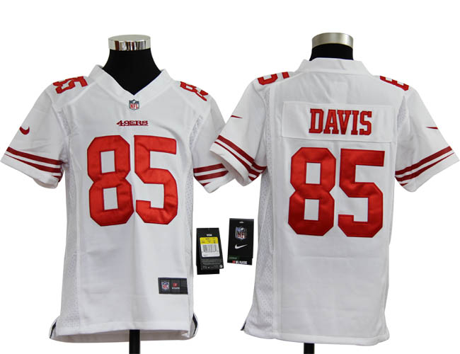 Youth Nike 49ers 85 DAVIS white Jerseys