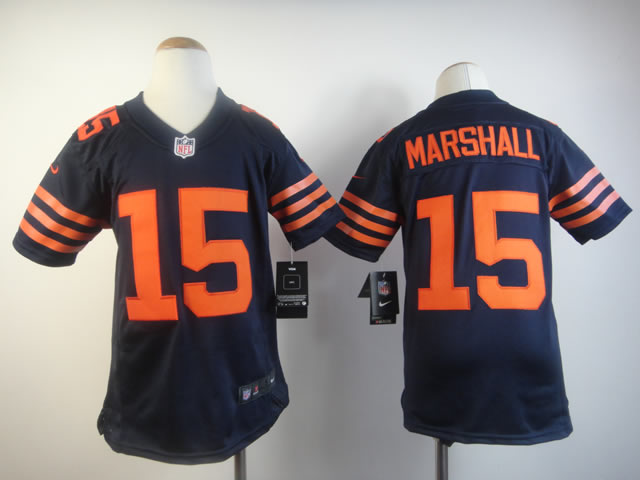 Youth Nike Bears 15 Marshall Blue Orange number Game Jerseys Youth Nike Bears 15 Marshall Blue Orange number Game Jerseys