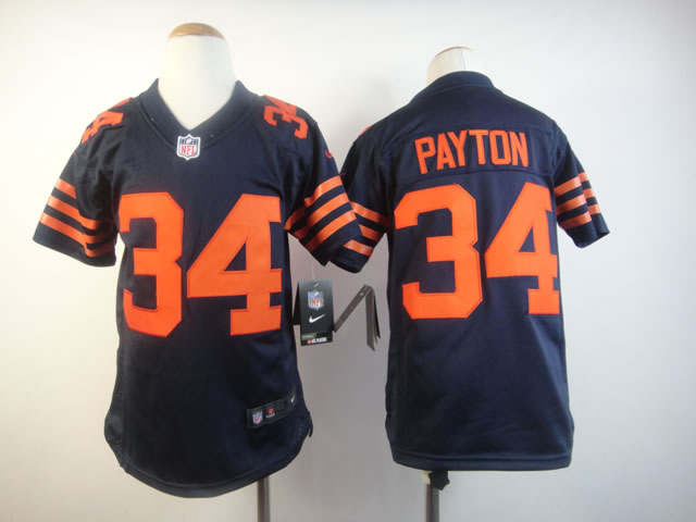 Youth Nike Bears 34 Payton Blue Orange number Game Jerseys Youth Nike Bears 34 Payton Blue Orange number Game Jerseys