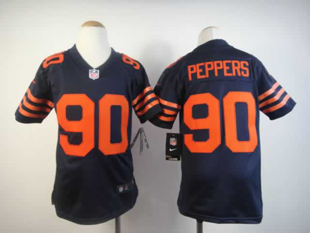 Youth Nike Bears 90 Peppers Blue Orange number Game Jerseys