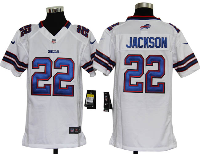 Youth Nike Bills 22 Jackson white jerseys