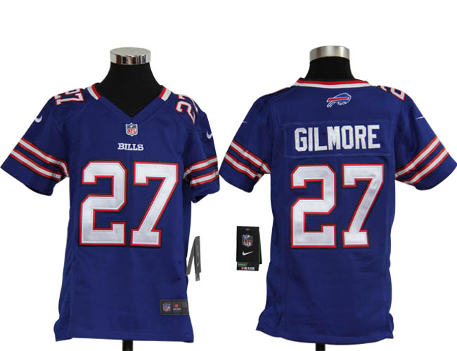 Youth Nike Bills 27 Gilmore blue jerseys - Click Image to Close
