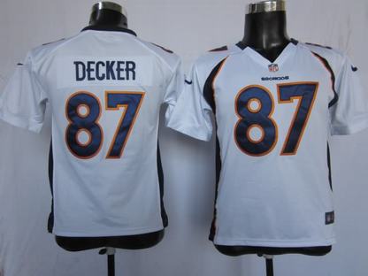 Youth Nike Broncos 87 Decker White Game Jerseys