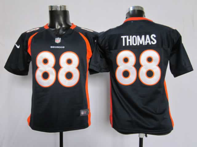 Youth Nike Broncos 88 Thomas Blue Game Jerseys