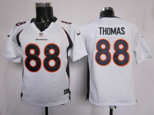 Youth Nike Broncos 88 Thomas White Game Jerseys