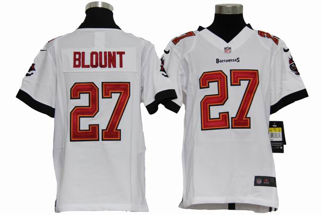 Youth Nike Buccaneers 27 Blount White Game Jerseys - Click Image to Close