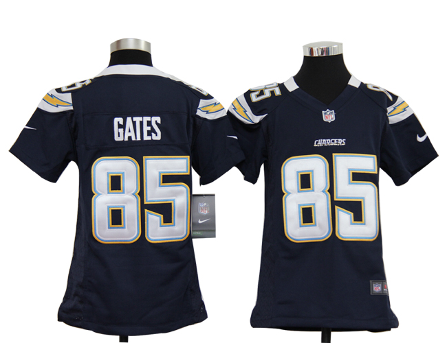 Youth Nike Chargers 85 Gates Dk.Blue Jerseys - Click Image to Close