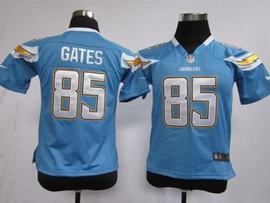 Youth Nike Chargers 85 Gates lt Blue Game Jerseys