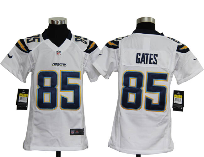 Youth Nike Chargers 85 Gates white Jerseys