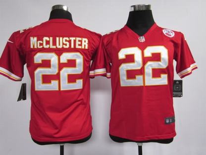 Youth Nike Chiefs 22 McCluster Red Game Jerseys