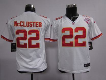 Youth Nike Chiefs 22 McCluster White Game Jerseys