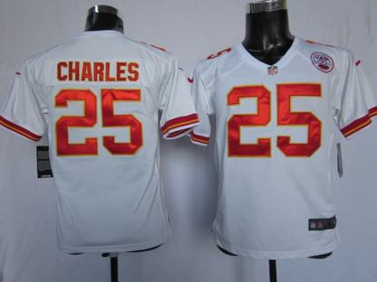 Youth Nike Chiefs 25 Charles White Game Jerseys