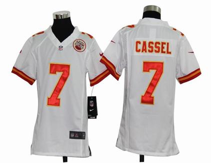 Youth Nike Chiefs 7 Cassel White Game Jerseys