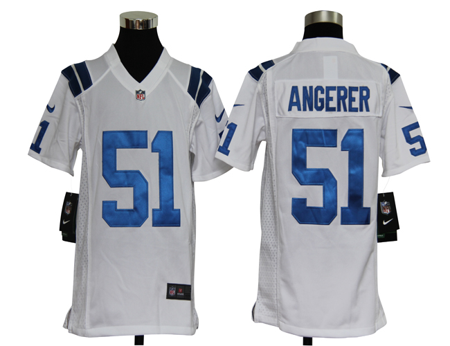 Youth Nike Colts ANGERER 51 white Jerseys - Click Image to Close