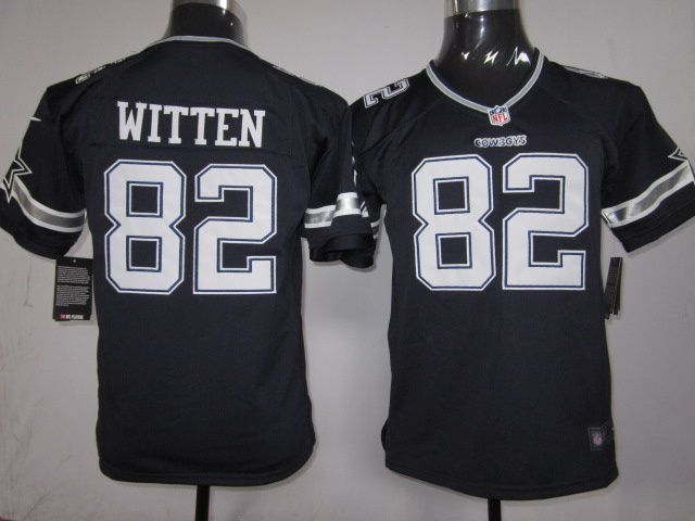 Youth Nike Cowboys 82 Witten Blue Game Jerseys