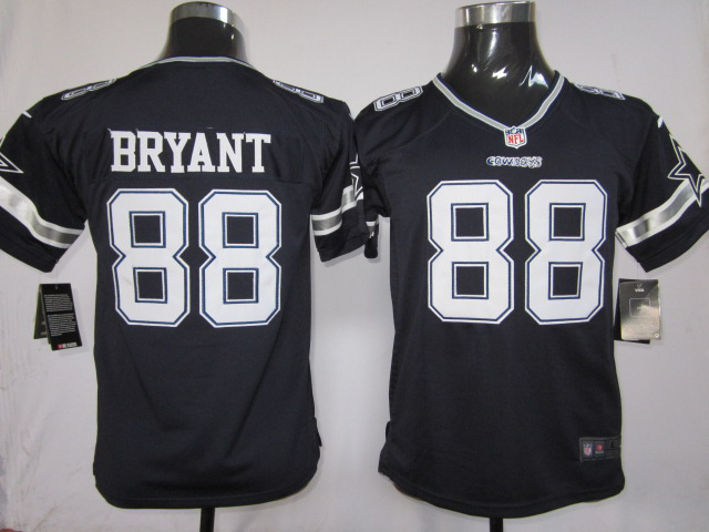 Youth Nike Cowboys 88 Bryant Blue Game Jerseys