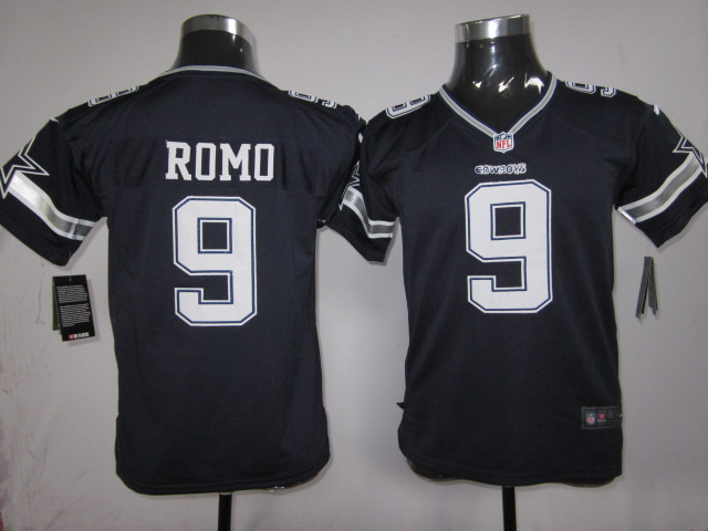 Youth Nike Cowboys 9 Romo Blue Game Jerseys