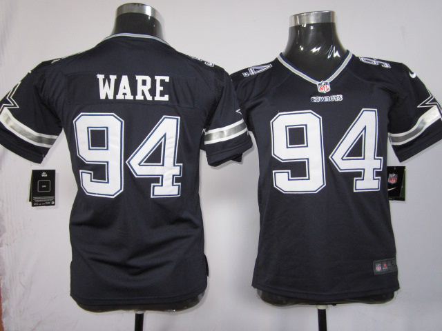 Youth Nike Cowboys 94 Ware Blue Game Jerseys