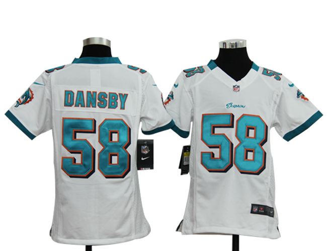 Youth Nike Dolphins 58 Dansby white Jerseys