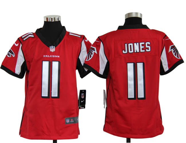 Youth Nike Falcons JONES 11 red Jerseys - Click Image to Close