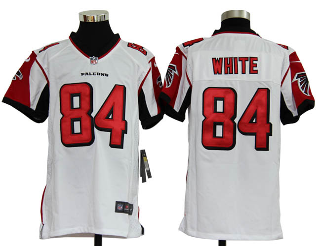 Youth Nike Falcons WHITE 84 White Jerseys - Click Image to Close