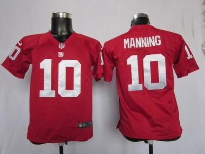 Youth Nike Giants 10 Manning Red Game Jerseys