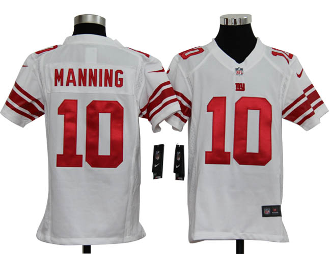 Youth Nike Giants MANNING 10 White Game Jerseys
