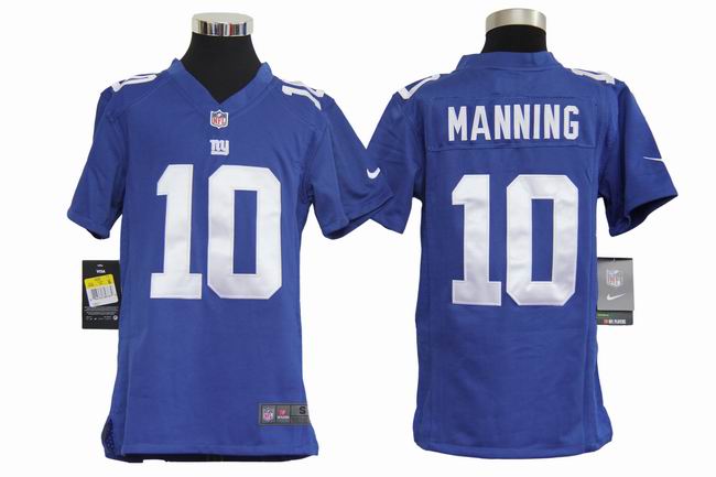 Youth Nike Giants MANNING 10 blue Game Jerseys