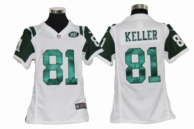 Youth Nike Jets KEllER 81 White Game Jerseys - Click Image to Close