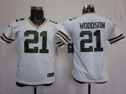 Youth Nike Packers 21 Woodson White Game Jerseys